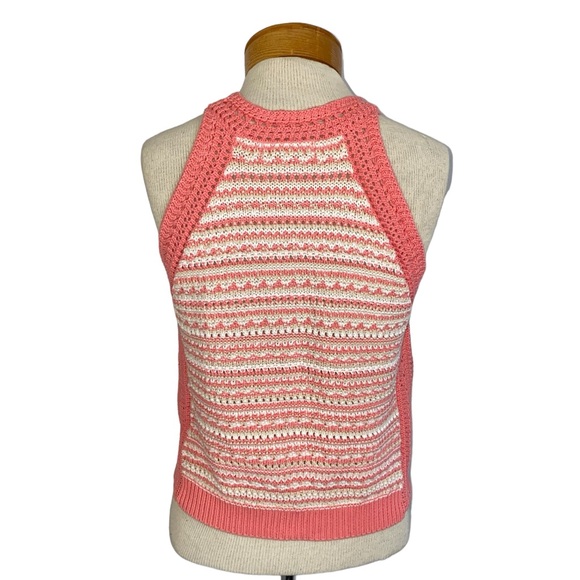 BCBGeneration Halter Crochet Knit Tank Top Coral Pink Small - Picture 7 of 8